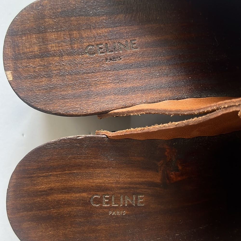 Celine clogs suede with tassel and nails head and fringe - Picture 7 of 16